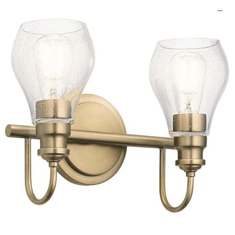 KICHLER Greenbrier Vanity, 2-Light 200 Total Watts, Classic Bronze 45391CLZ